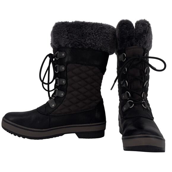 Ugg Women's Brynn Boots Size 8 Leather Shearling Quilted Winter Outdoor Read - Picture 3 of 16